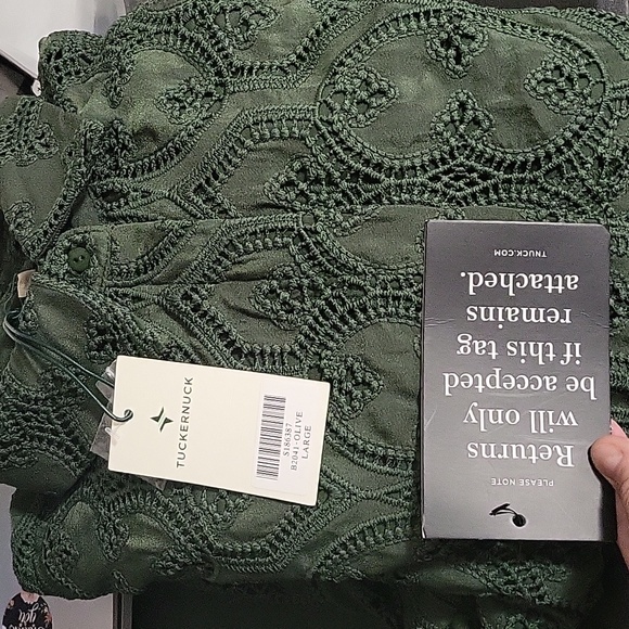 Tuckernuck Green Eyelet Midi Dress - Picture 8 of 9